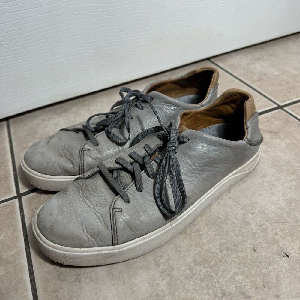 OluKai Lae'Ahi Li'Ili Men's 8.5 Shoes Marbled Gray Leather Sneaker Casual
